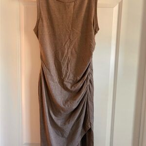 Leith Asymmetrical Sleeveless Tan Dress